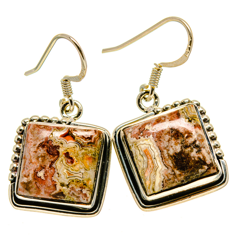 Laguna Lace Agate Earrings handcrafted by Ana Silver Co - EARR414966