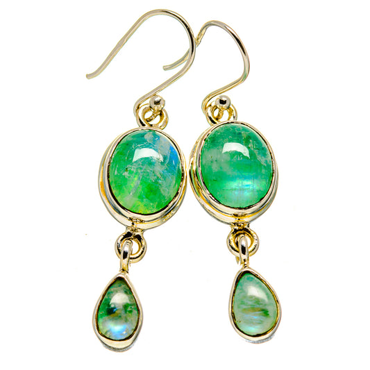 Green Moonstone Earrings handcrafted by Ana Silver Co - EARR414967