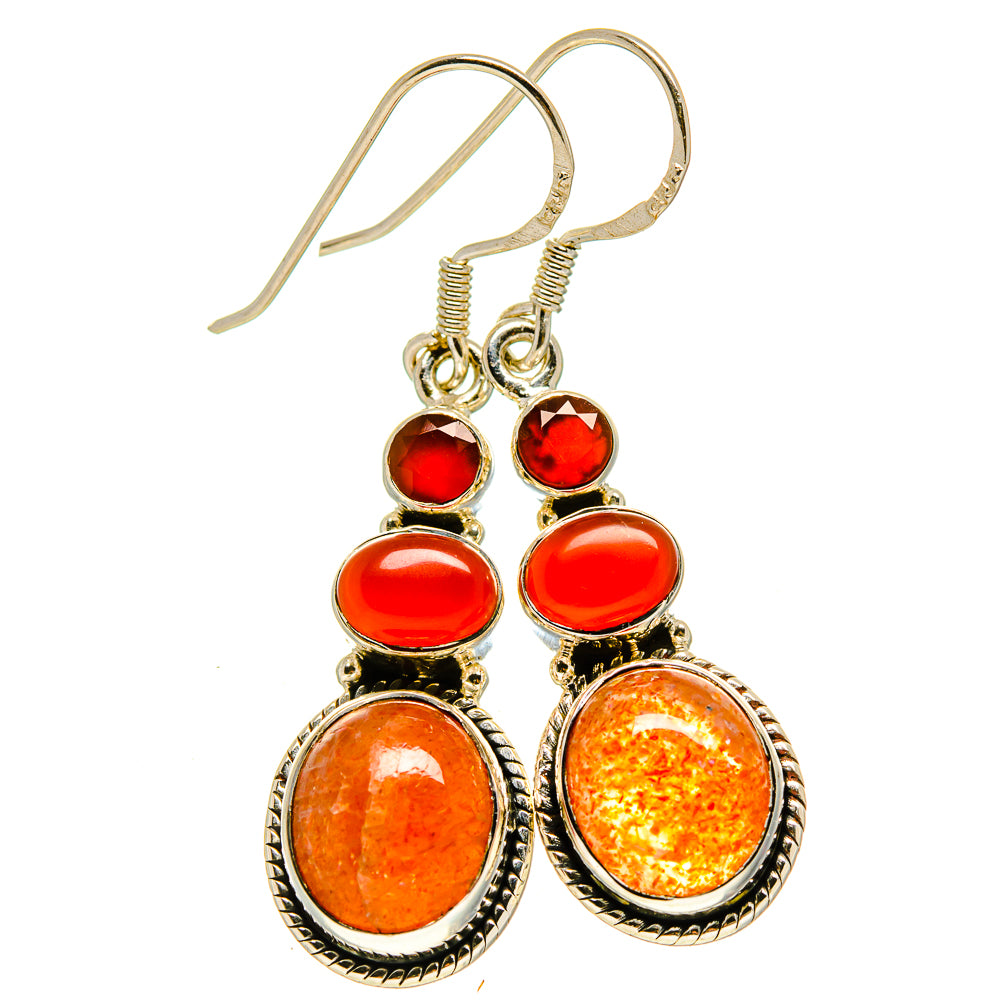 Sunstone Earrings handcrafted by Ana Silver Co - EARR414975