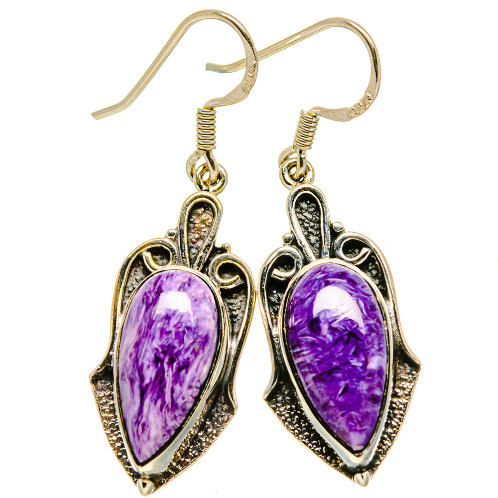 Charoite Earrings handcrafted by Ana Silver Co - EARR414979