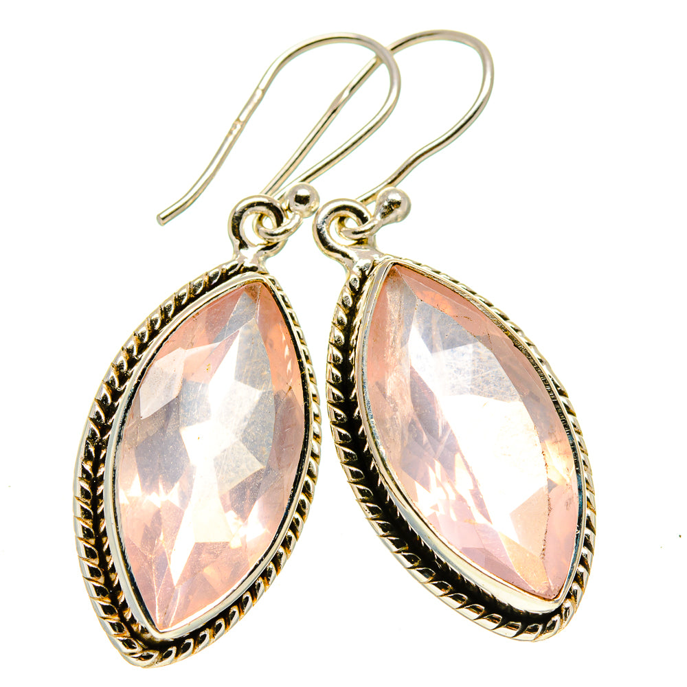Rose Quartz Earrings handcrafted by Ana Silver Co - EARR414991