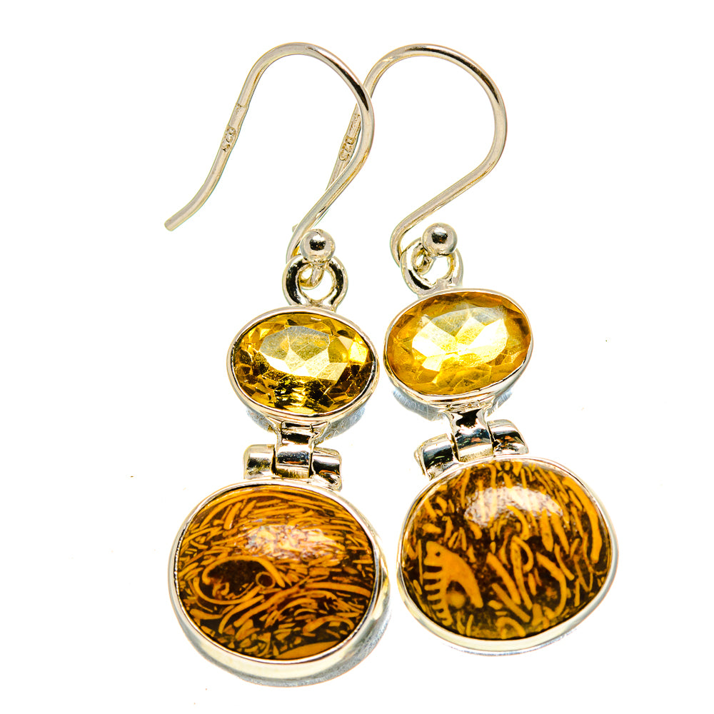 Bamboo Jasper Earrings handcrafted by Ana Silver Co - EARR415003