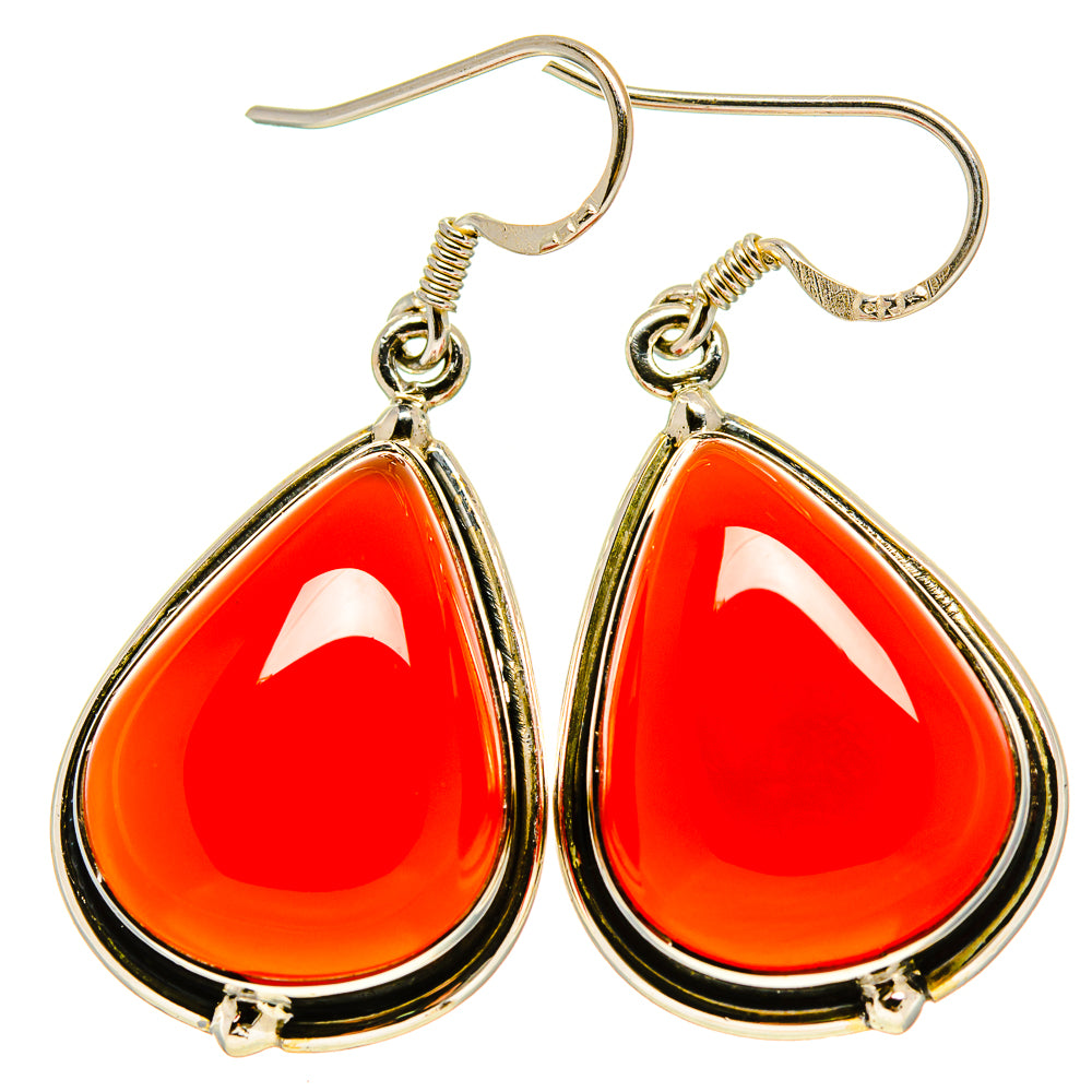 Red Onyx Earrings handcrafted by Ana Silver Co - EARR415006
