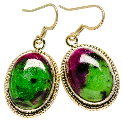 Ruby Zoisite Earrings handcrafted by Ana Silver Co - EARR415016