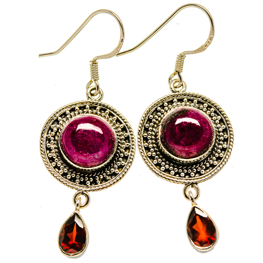 Star Ruby Earrings handcrafted by Ana Silver Co - EARR415019