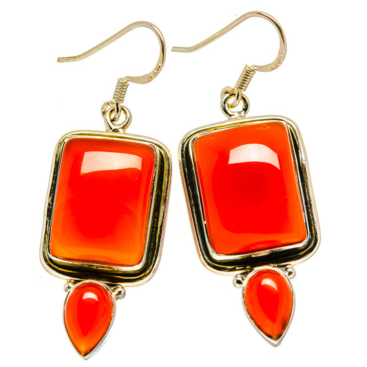 Red Onyx Earrings handcrafted by Ana Silver Co - EARR415020