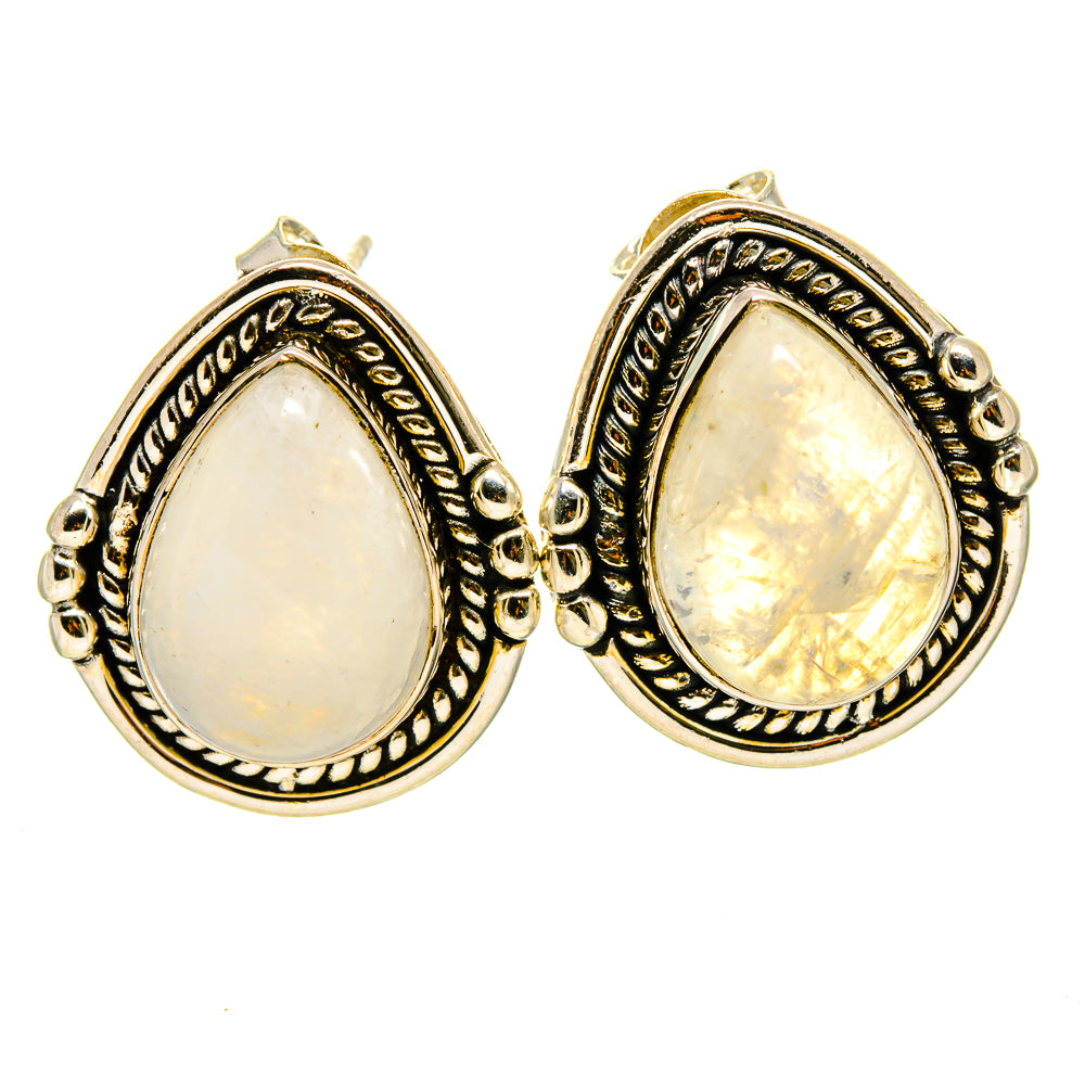 Rainbow Moonstone Earrings handcrafted by Ana Silver Co - EARR415021
