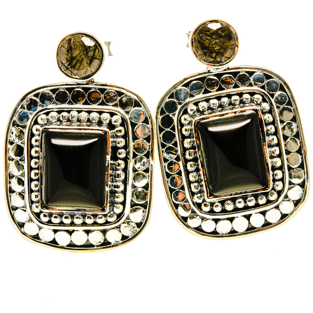 Black Onyx Earrings handcrafted by Ana Silver Co - EARR415022