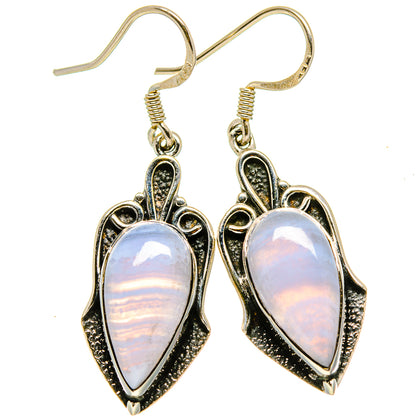 Blue Lace Agate Earrings handcrafted by Ana Silver Co - EARR415051