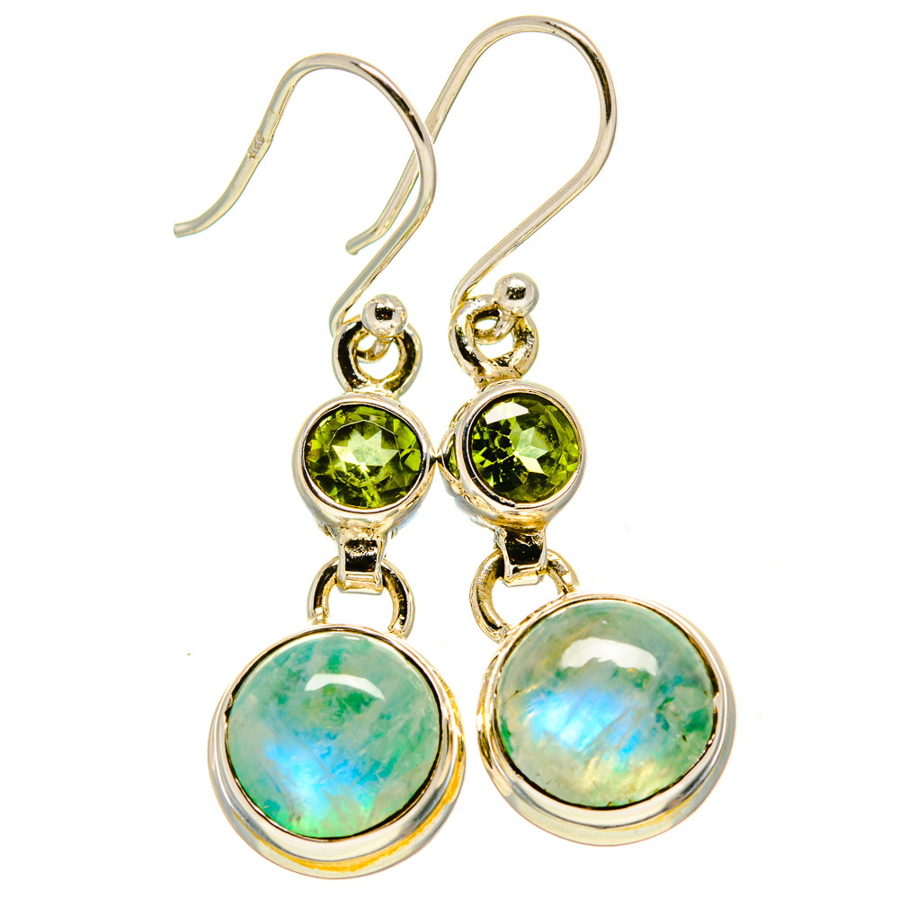 Green Moonstone Earrings handcrafted by Ana Silver Co - EARR415053