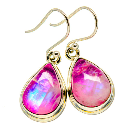 Pink Moonstone Earrings handcrafted by Ana Silver Co - EARR415057