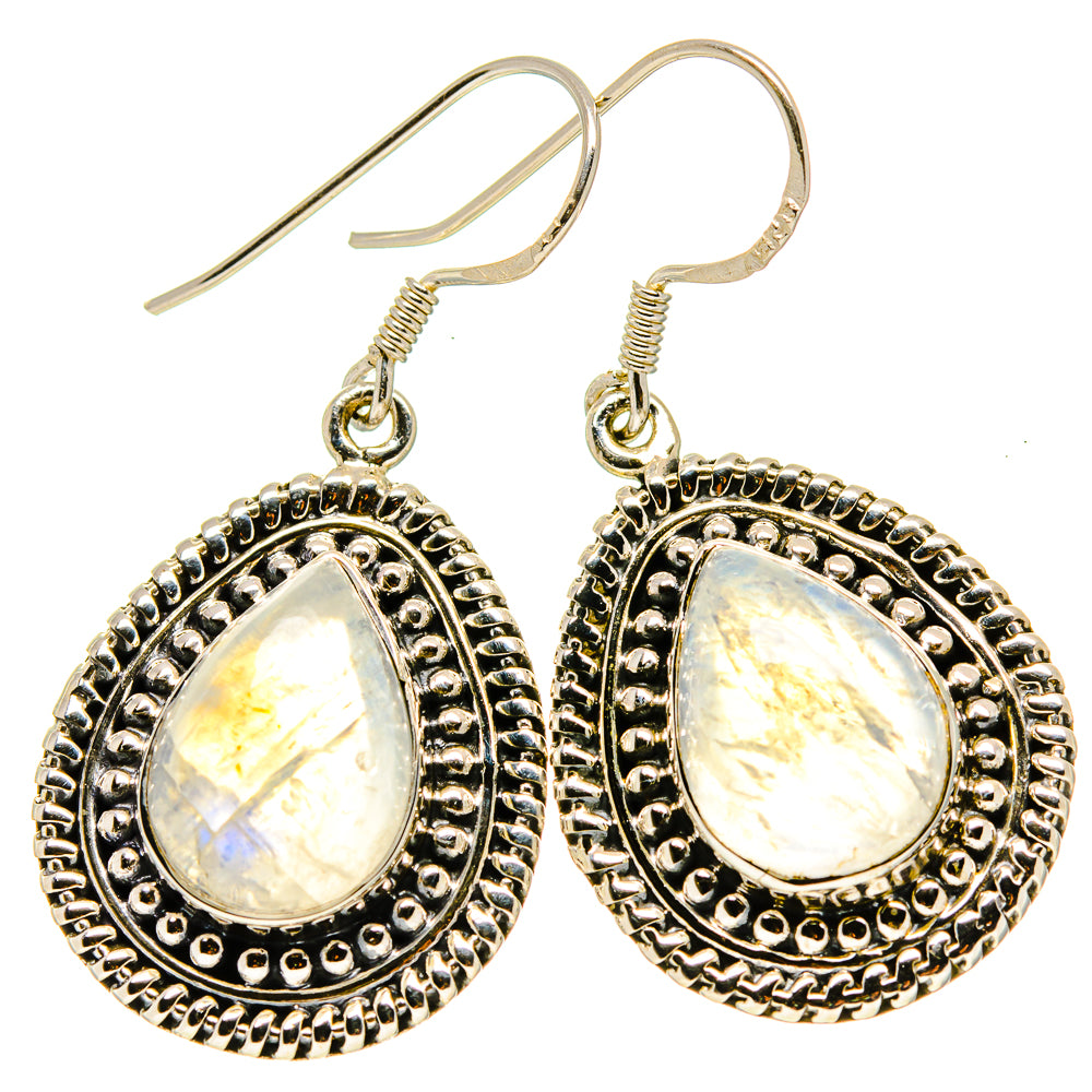 Rainbow Moonstone Earrings handcrafted by Ana Silver Co - EARR415060