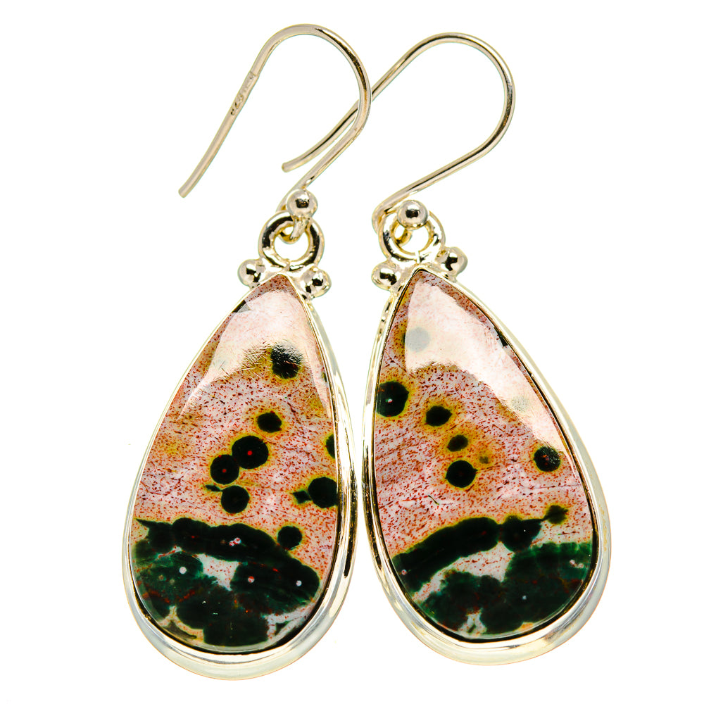 Ocean Jasper Earrings handcrafted by Ana Silver Co - EARR415068