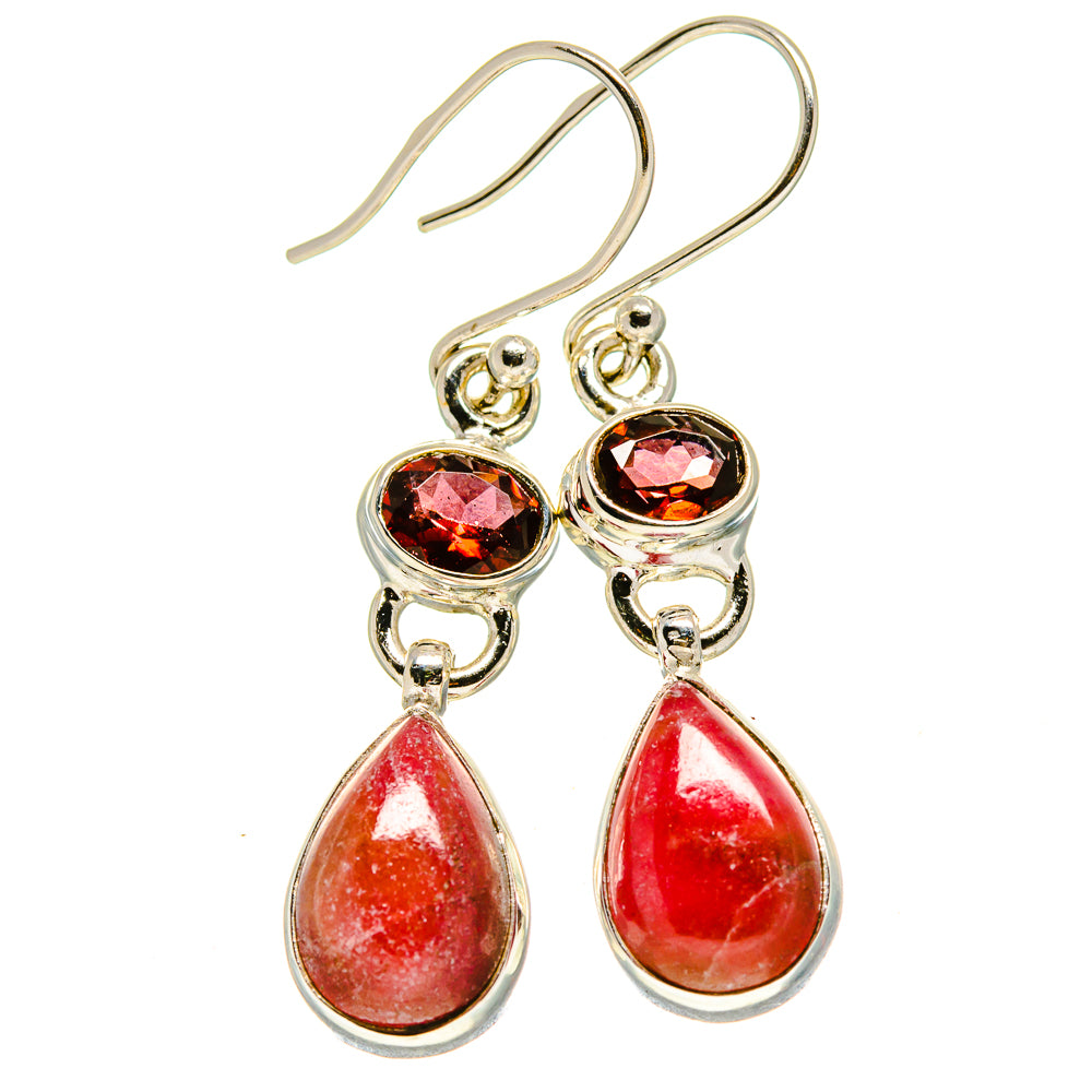 Pink Agate Earrings handcrafted by Ana Silver Co - EARR415075