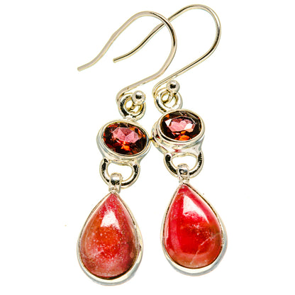 Pink Agate Earrings handcrafted by Ana Silver Co - EARR415075