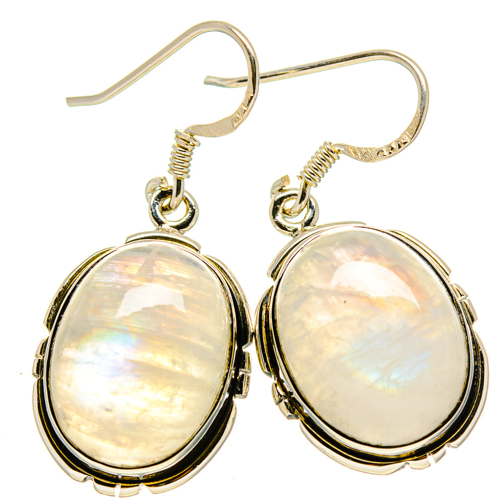 Rainbow Moonstone Earrings handcrafted by Ana Silver Co - EARR415084