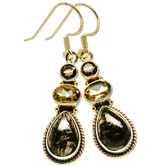 Golden Seraphinite Earrings handcrafted by Ana Silver Co - EARR415088