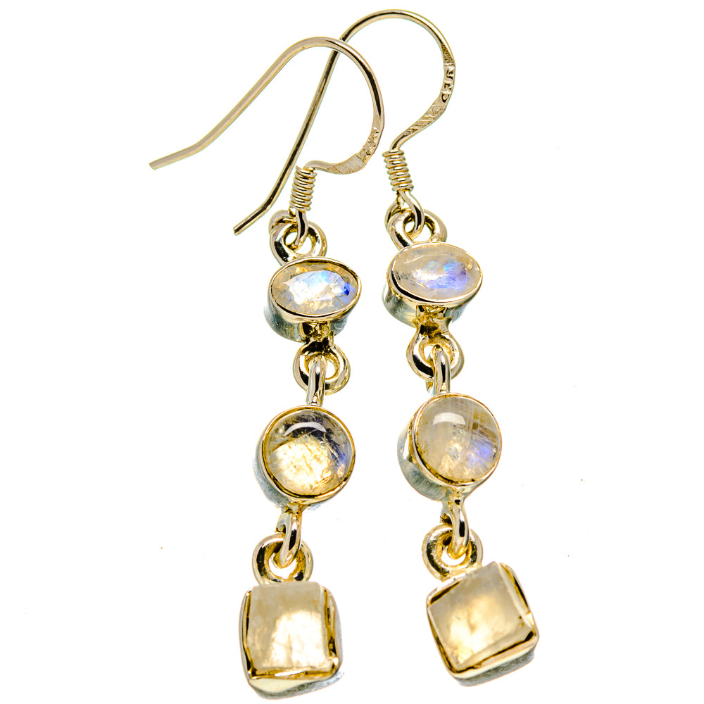 Rainbow Moonstone Earrings handcrafted by Ana Silver Co - EARR415094