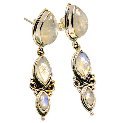 Rainbow Moonstone Earrings handcrafted by Ana Silver Co - EARR415096