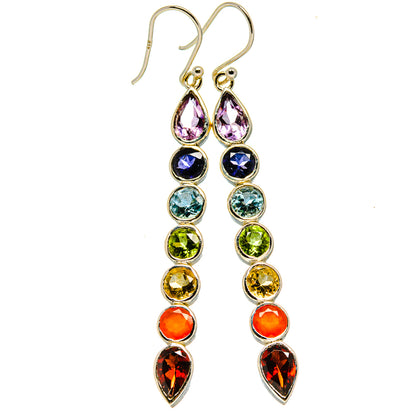 Multi-Stone Chakra Earrings handcrafted by Ana Silver Co - EARR415102