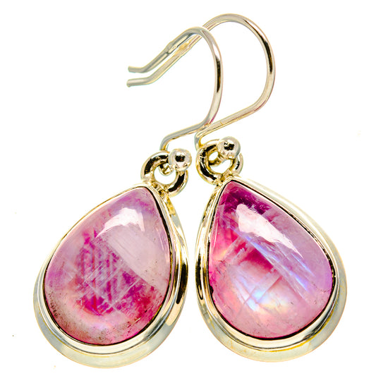 Pink Moonstone Earrings handcrafted by Ana Silver Co - EARR415108