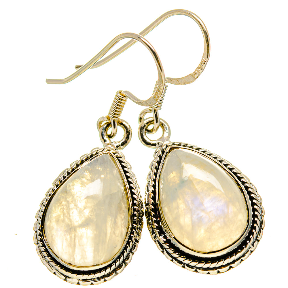 Rainbow Moonstone Earrings handcrafted by Ana Silver Co - EARR415125