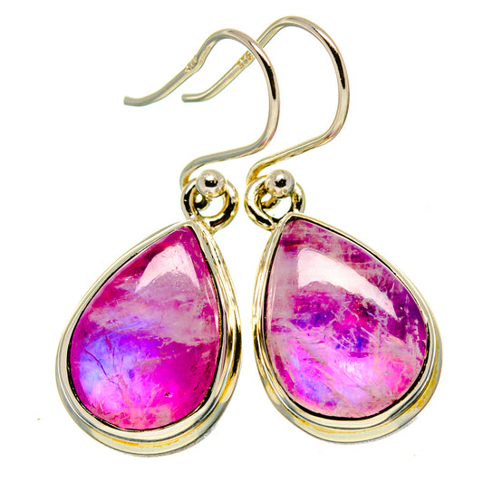 Pink Moonstone Earrings handcrafted by Ana Silver Co - EARR415133