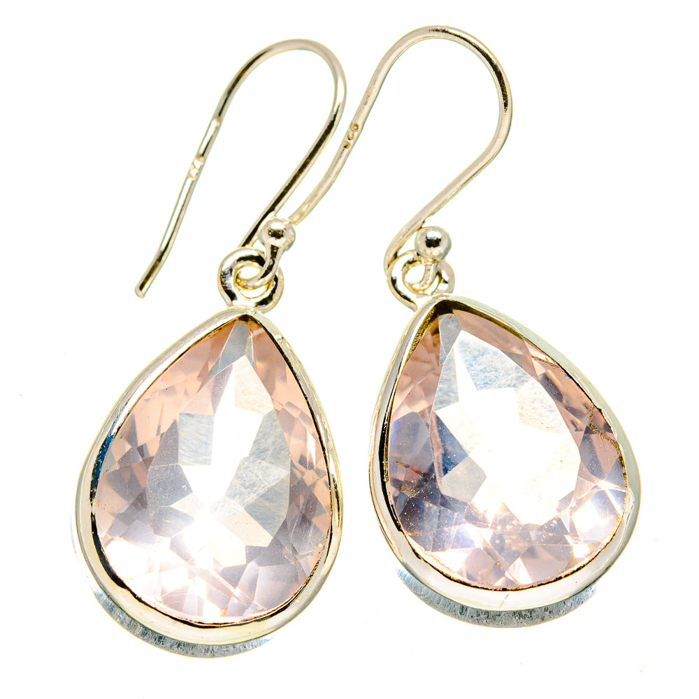 Rose Quartz Earrings handcrafted by Ana Silver Co - EARR415137