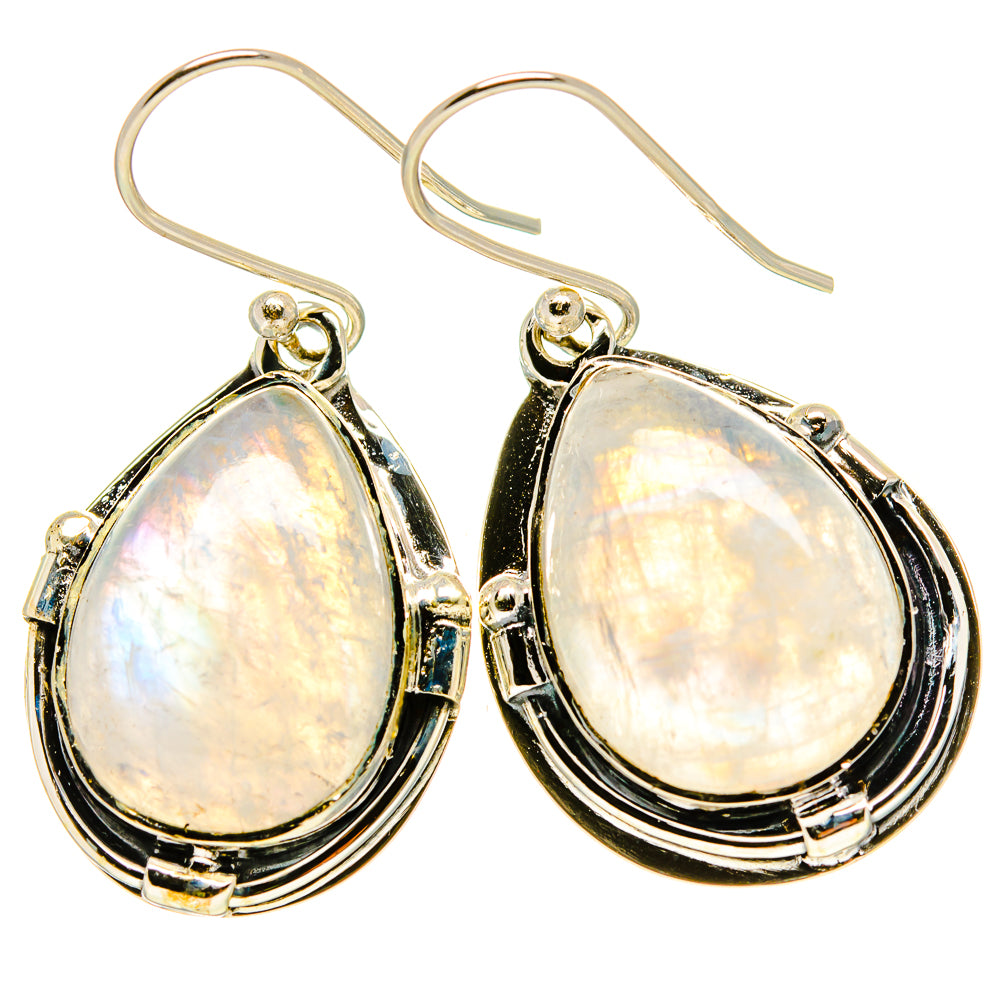 Rainbow Moonstone Earrings handcrafted by Ana Silver Co - EARR415141