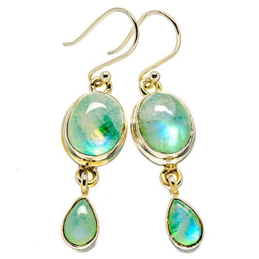 Green Moonstone Earrings handcrafted by Ana Silver Co - EARR415144