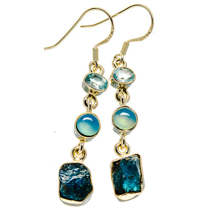 Blue Fluorite Earrings handcrafted by Ana Silver Co - EARR415175