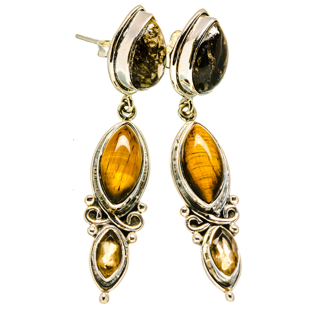Tiger Eye Earrings handcrafted by Ana Silver Co - EARR415179