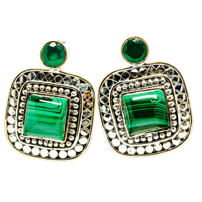 Malachite Earrings handcrafted by Ana Silver Co - EARR415180