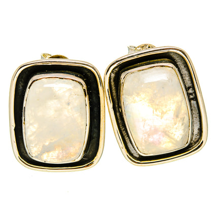 Rainbow Moonstone Earrings handcrafted by Ana Silver Co - EARR415181