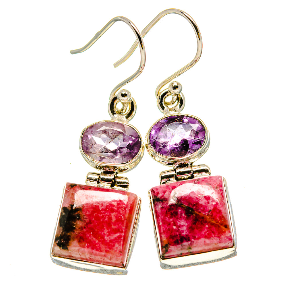 Rhodonite Earrings handcrafted by Ana Silver Co - EARR415186