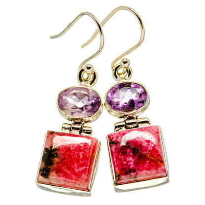 Rhodonite Earrings handcrafted by Ana Silver Co - EARR415186