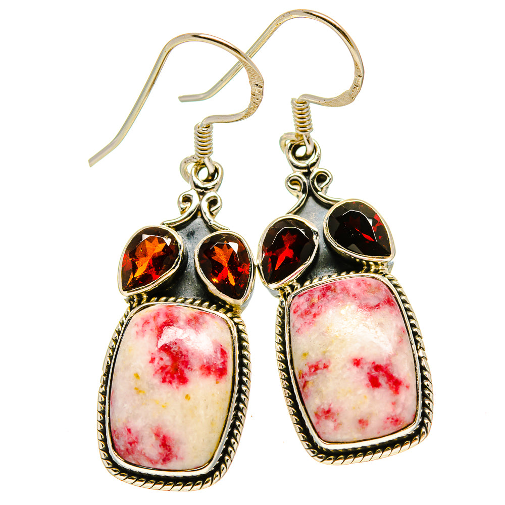 Thulite Earrings handcrafted by Ana Silver Co - EARR415188