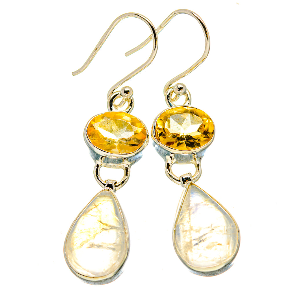 Rainbow Moonstone Earrings handcrafted by Ana Silver Co - EARR415203