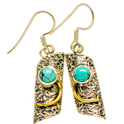 Tibetan Turquoise Earrings handcrafted by Ana Silver Co - EARR415205