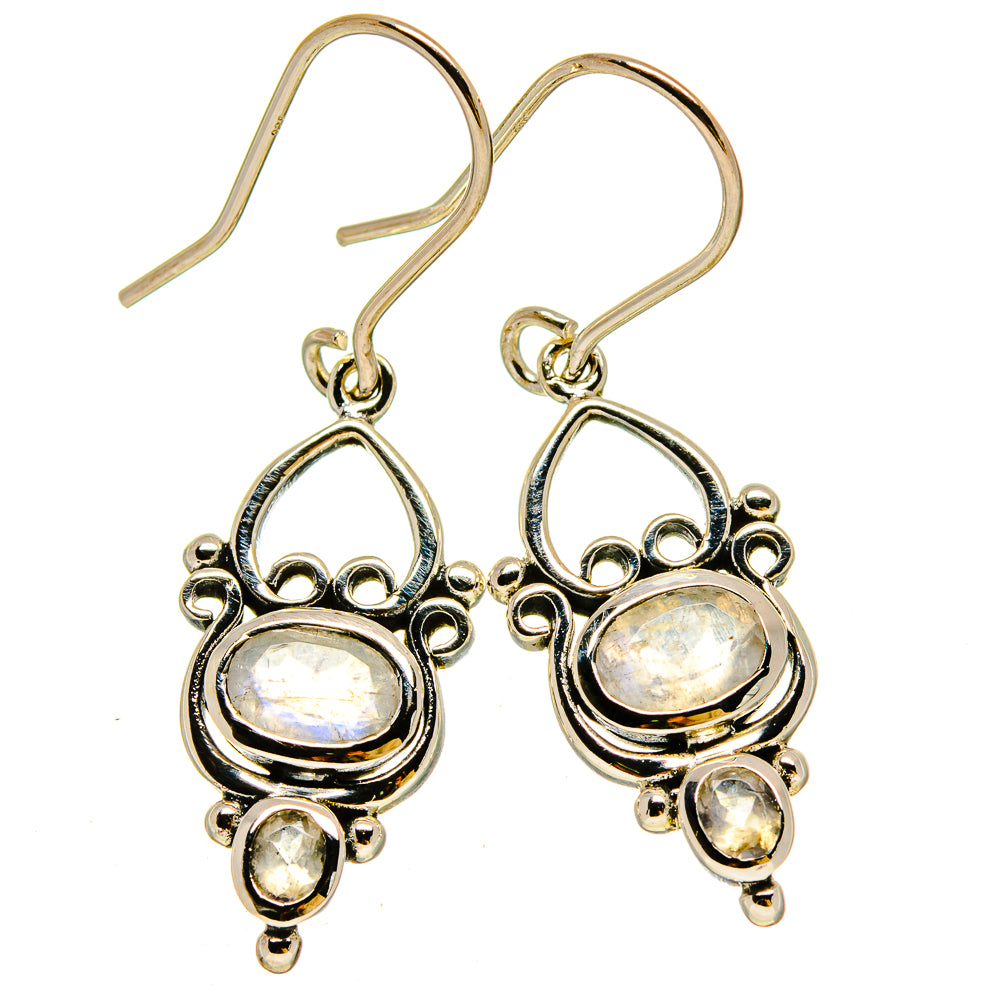 Rainbow Moonstone Earrings handcrafted by Ana Silver Co - EARR415213