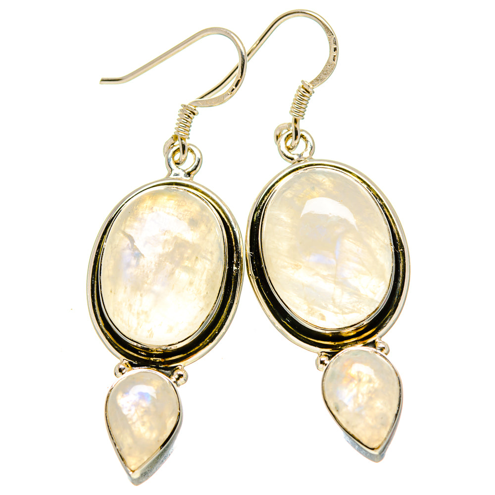 Rainbow Moonstone Earrings handcrafted by Ana Silver Co - EARR415220