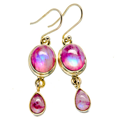 Pink Moonstone Earrings handcrafted by Ana Silver Co - EARR415244