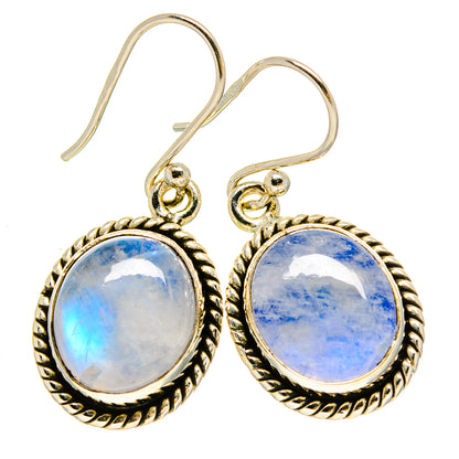 Rainbow Moonstone Earrings handcrafted by Ana Silver Co - EARR415255