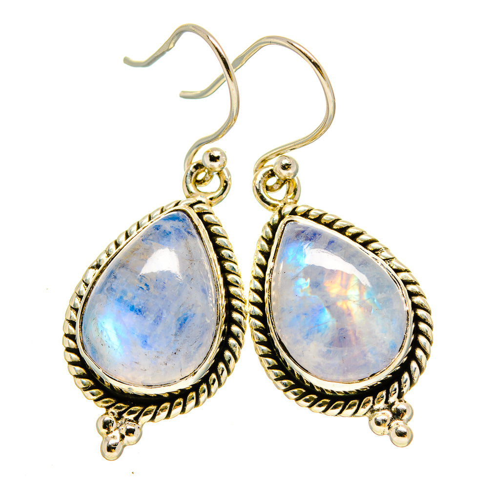 Rainbow Moonstone Earrings handcrafted by Ana Silver Co - EARR415268