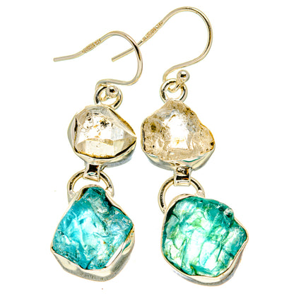 Blue Fluorite Earrings handcrafted by Ana Silver Co - EARR415273