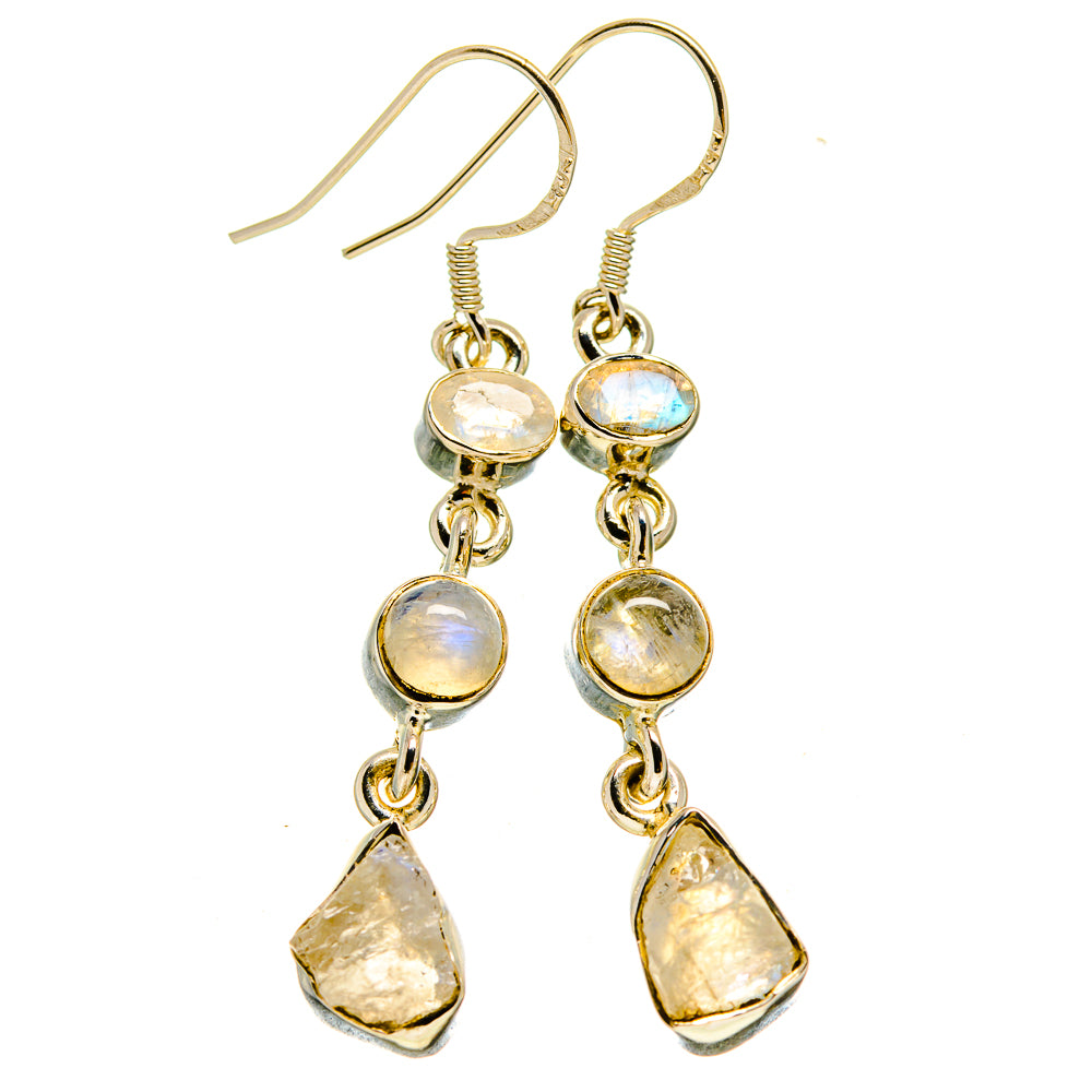 Rainbow Moonstone Earrings handcrafted by Ana Silver Co - EARR415292