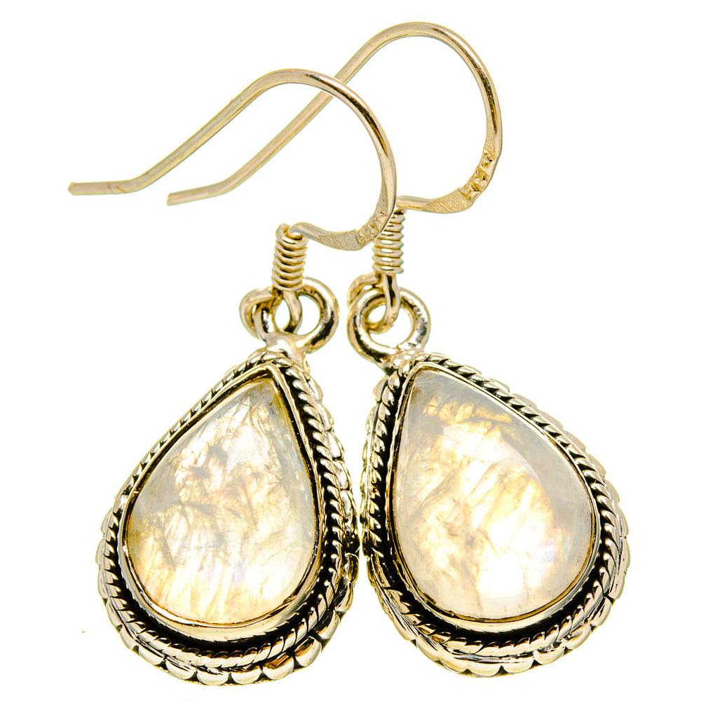 Rainbow Moonstone Earrings handcrafted by Ana Silver Co - EARR415296