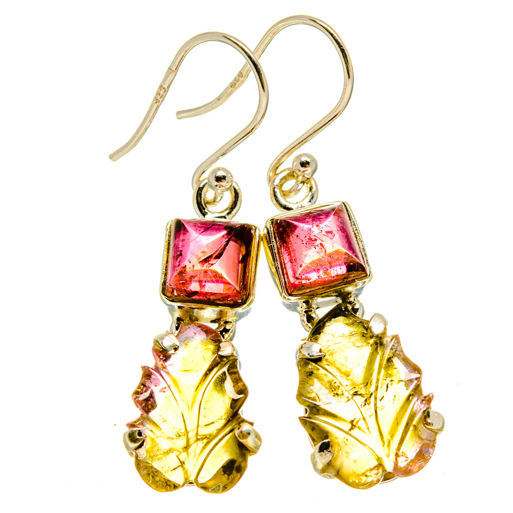 Watermelon Tourmaline Earrings handcrafted by Ana Silver Co - EARR415301