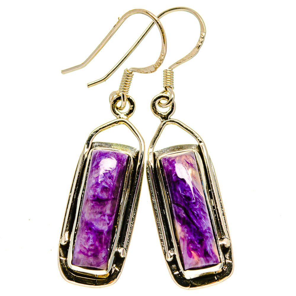 Charoite Earrings handcrafted by Ana Silver Co - EARR415304