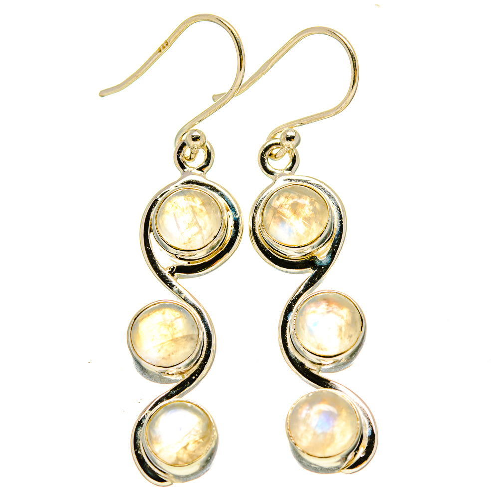 Rainbow Moonstone Earrings handcrafted by Ana Silver Co - EARR415308